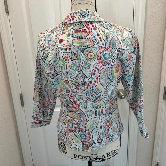 Ruby Rd. Multicolor Paisley Button Down Jacket - Picture 2 of 8